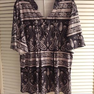 B/W tunic top, XL